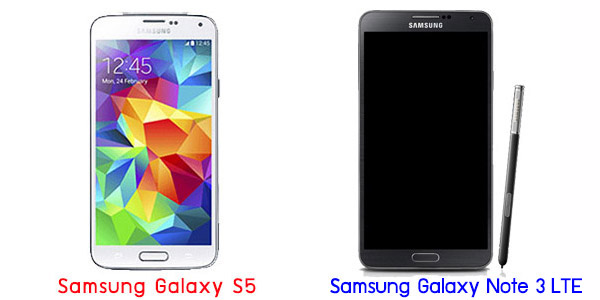 เปรียบเทียบ Samsung Galaxy S5 กับ Samsung Galaxy Note 3 LTE