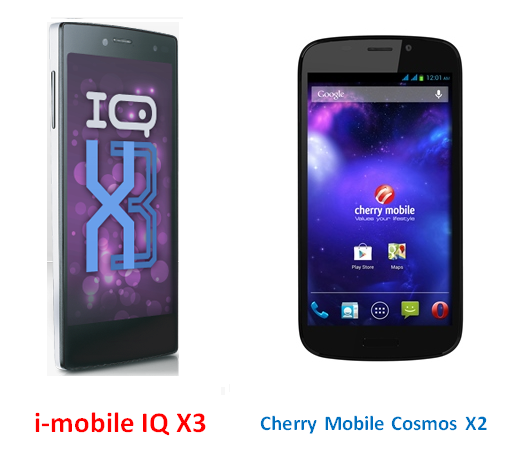 เปรียบเทียบ i-mobile IQ X3 กับ Cherry Mobile Cosmos X2