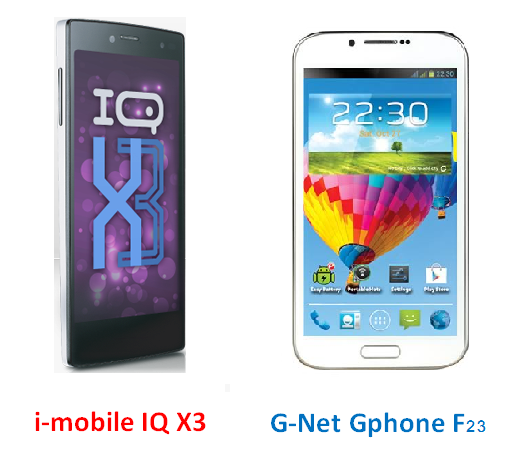 เปรียบเทียบ i-mobile IQ X3 กับ G-Net Gphone F23