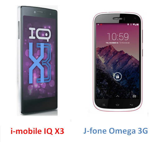 เปรียบเทียบ i-mobile IQ X3 กับ jFone OMEGA 3G