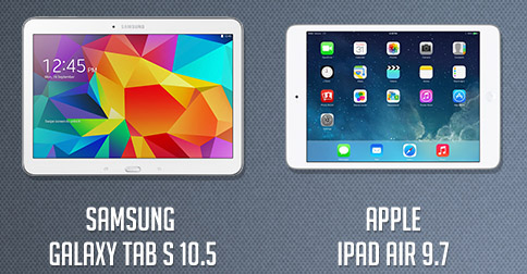 เปรียบเทียบ Samsung Galaxy Tab S กับ Apple iPad ด้วยภาพ infographic