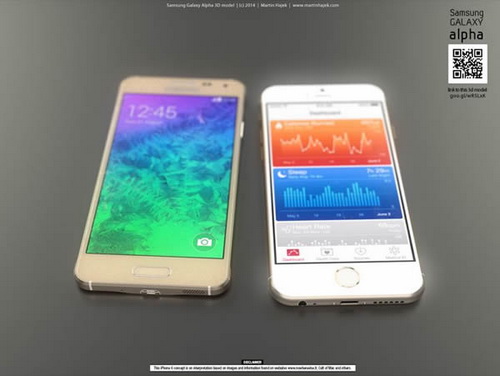 ภาพเปรียบเทียบ iPhone 6 กับ Samsung Galaxy Alpha