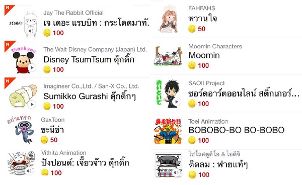 10 อันดับ สติ๊กเกอร์ Line ใหม่