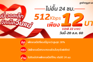 TrueMoney Wallet จัดเน็ตวันแม่! แพ็กเกจพิเศษเพียง 12 บาท