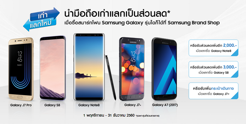 Samsung มอบโปรคุ้ม! “เก่าแลกใหม่” รับส่วนลดสูงสุดถึง 18,700 บาท ถึง 31 ธันวาคมนี้เท่านั้น