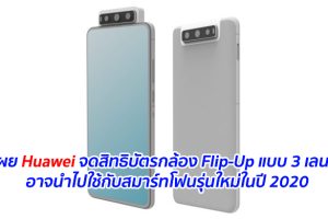 เผย Huawei จดสิทธิบัตรกล้อง Flip-Up แบบ 3 เลนส์ อาจนำไปใช้กับสมาร์ทโฟนรุ่นใหม่ในปี 2020