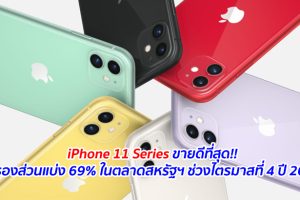 iPhone 11 Series ขายดีที่สุด!! ครองส่วนแบ่ง 69% ในตลาดสหรัฐฯ ช่วงไตรมาสที่ 4 ปี 2019