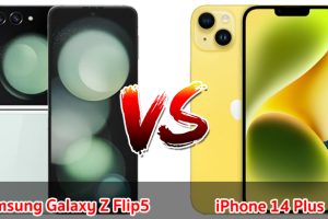 เปรียบเทียบ Samsung Galaxy Z Flip5 VS iPhone 14 Plus ปี 2023 รุ่นไหนดี รุ่นไหนเด่น เลือกรุ่นไหนดี มาเช็กกันเลย